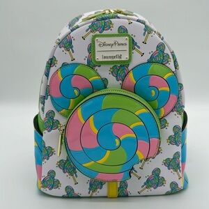Disney Parks 2024 Mickey Mouse Lollipop Loungefly Mini Backpack Disney Eats- New